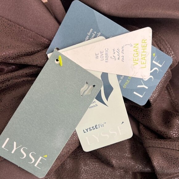 LYSSE Vegan Leather Textured Leggings Espresso (Brown) Sz M (8/10) NWT - Picture 7 of 10